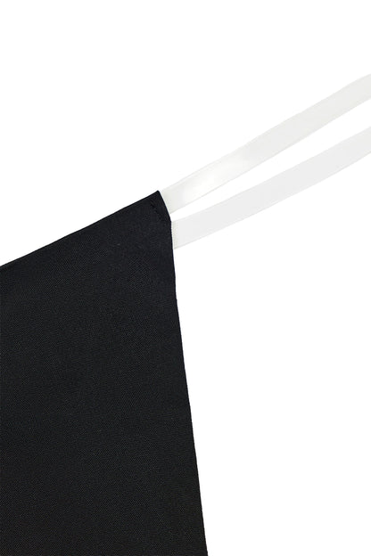 Seamless Knit Clear Strap Thong in Black