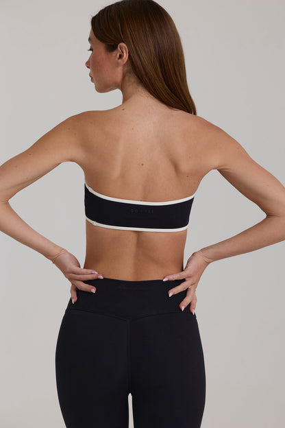 Soft Active Bandeau Sports Bra in Black