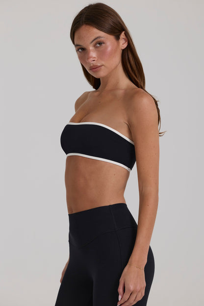 Soft Active Bandeau Sports Bra in Black