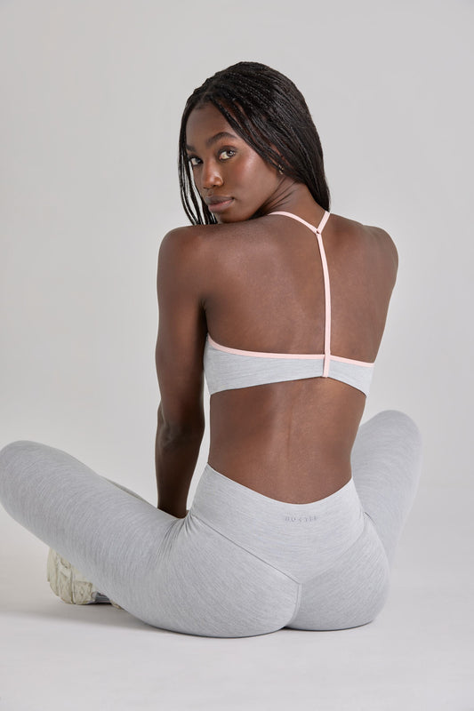 Soft Active Sports Bra in Grey Marl
