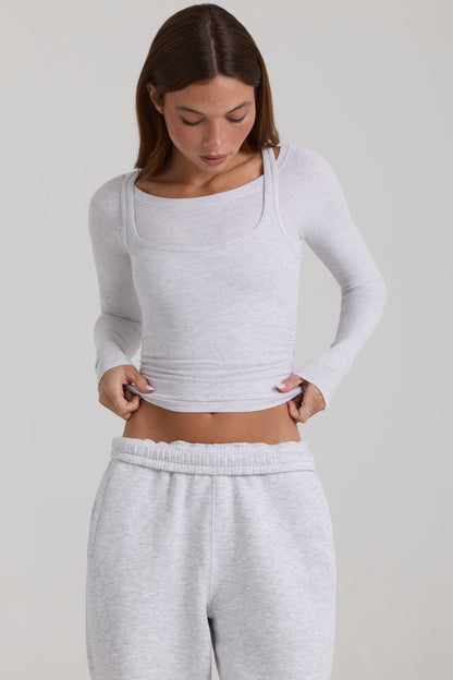 Modal Layered Top in Grey Marl