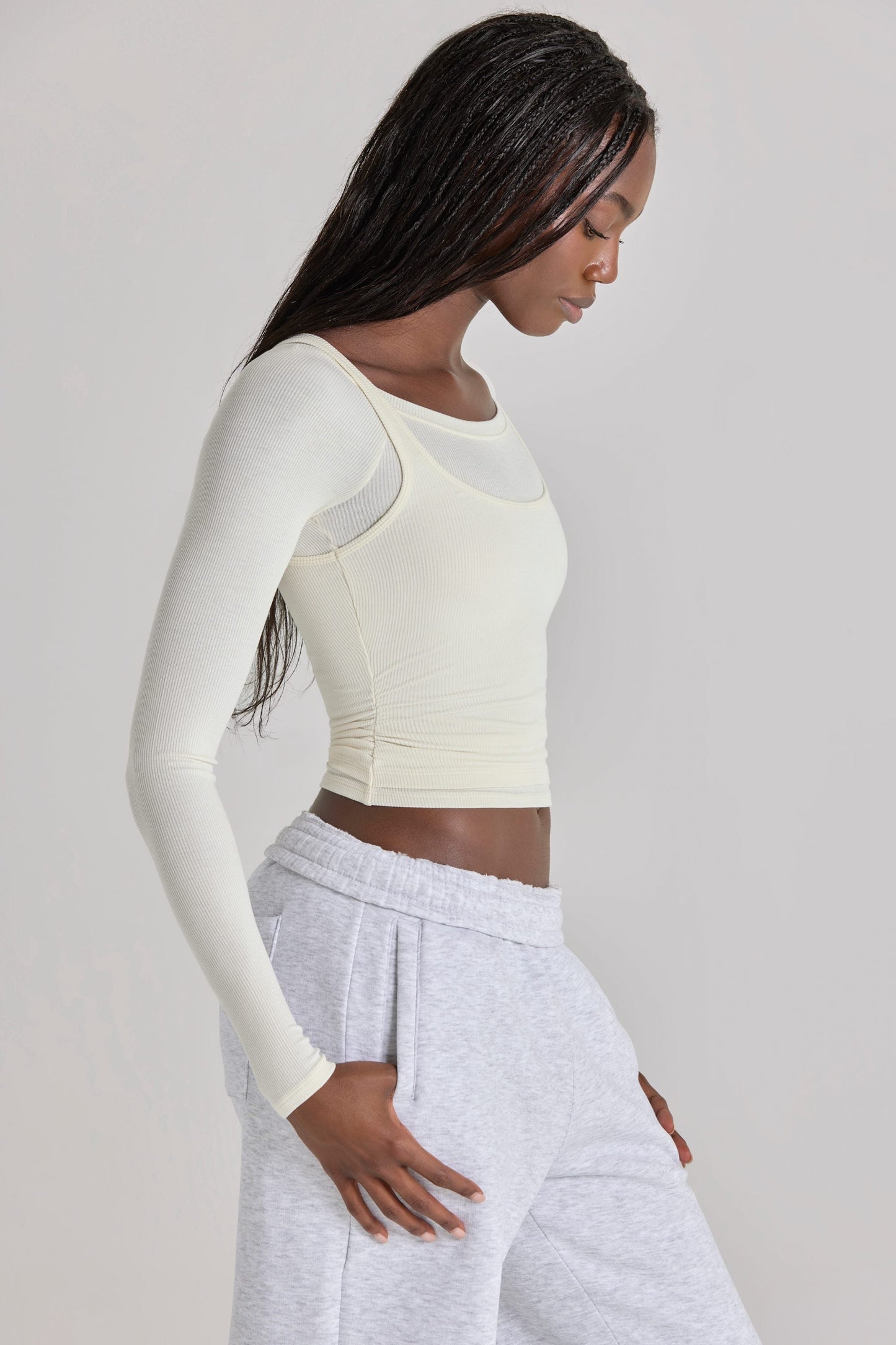 Modal Layered Top in Ivory
