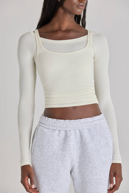 Modal Layered Top in Ivory