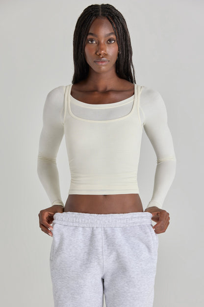 Modal Layered Top in Ivory