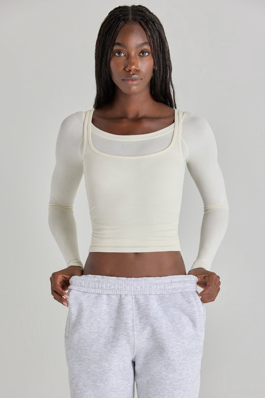 Modal Layered Top in Ivory