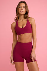 Soft Active Mini Shorts in Burgundy